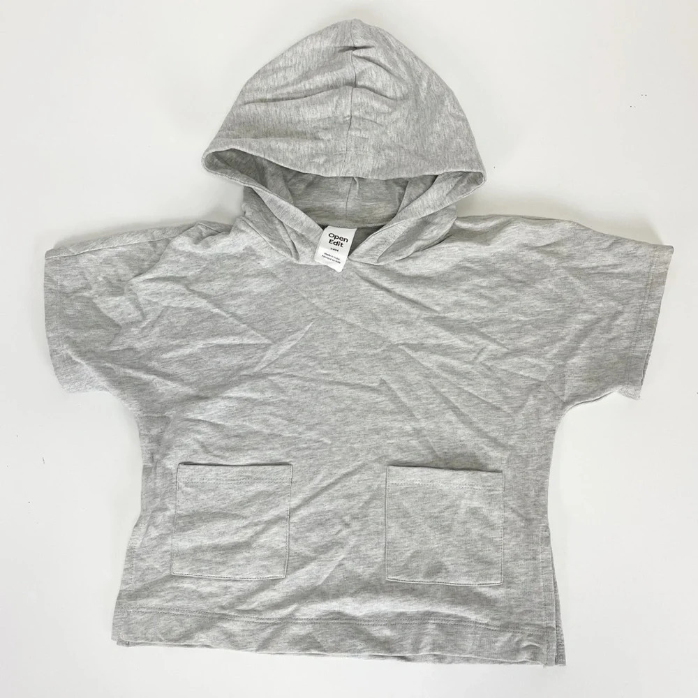 NEW Open Edit Hooded T-Shirt Hoodie Baby 24M Gray NWOT